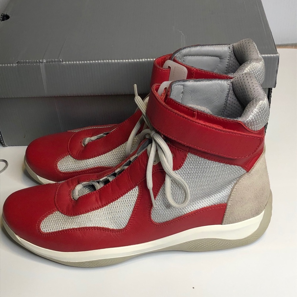 Prada Mens America’s Cup Sz 10.5 Hi Top Sneakers - Picture 3 of 12